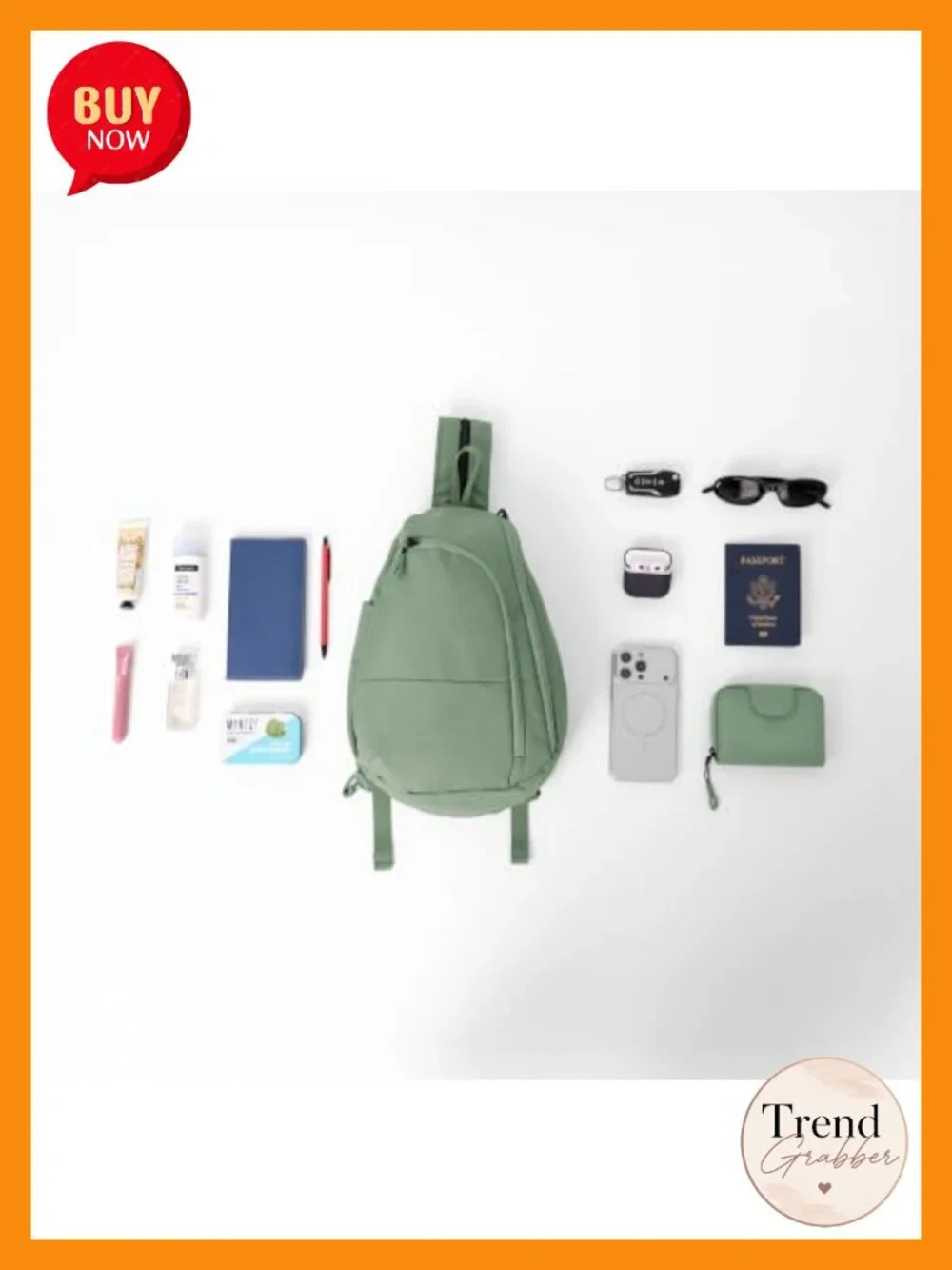 Convertible Sling Backpack Crossbody RFID Blocking Water Resistant Nylon